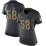 Wholesale Cheap Nike Broncos #58 Von Miller Black Women's Stitched NFL Limited 2016 Salute to Service Jersey