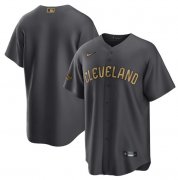 Wholesale Cheap Men's Cleveland Guardians Blank Charcoal 2022 All-Star Cool Base Stitched Baseball Jersey