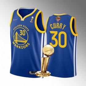 Wholesale Cheap Men\'s Golden State Warriors #30 Stephen Curry Royal 2022 NBA Finals Champions Stitched Jersey