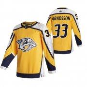 Wholesale Cheap Nashville Predators #33 Viktor Arvidsson Yellow Men's Adidas 2020-21 Reverse Retro Alternate NHL Jersey