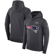 Wholesale Cheap NFL Men's New England Patriots Nike Anthracite Crucial Catch Performance Pullover Hoodie