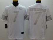 Wholesale Cheap Nike Steelers #7 Ben Roethlisberger White Men's Stitched NFL Limited Platinum Jersey