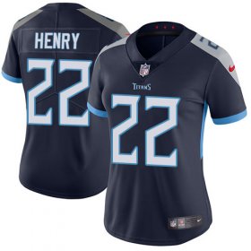 Wholesale Cheap Nike Titans #22 Derrick Henry Navy Blue Team Color Women\'s Stitched NFL Vapor Untouchable Limited Jersey