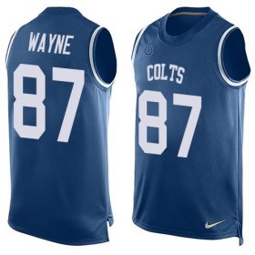 Wholesale Cheap Nike Colts #87 Reggie Wayne Royal Blue Team Color Men\'s Stitched NFL Limited Tank Top Jersey
