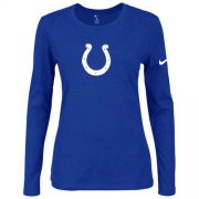 Wholesale Cheap Women's Nike Indianapolis Colts Of The City Long Sleeve Tri-Blend NFL T-Shirt Blue