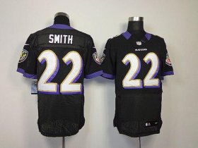 Wholesale Cheap Nike Ravens #22 Jimmy Smith Black Alternate Men\'s Stitched NFL Elite Jersey
