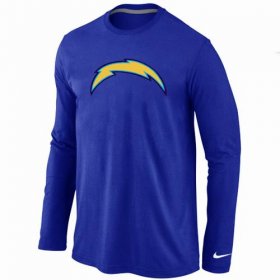 Wholesale Cheap Nike Los Angeles Chargers Logo Long Sleeve T-Shirt Blue