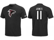 Wholesale Cheap Nike Atlanta Falcons #11 Julio Jones Name & Number NFL T-Shirt Black