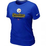 Wholesale Cheap Women's Nike Pittsburgh Steelers Critical Victory NFL T-Shirt Blue