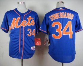 Wholesale Cheap Mets #34 Noah Syndergaard Blue Alternate Home Cool Base Stitched MLB Jersey