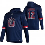 Wholesale Cheap New York Rangers #12 Marian Gaborik Adidas Reverse Retro Pullover Hoodie Navy