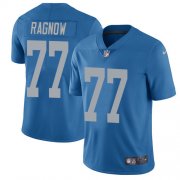 Wholesale Cheap Nike Lions #77 Frank Ragnow Blue Throwback Men's Stitched NFL Vapor Untouchable Limited Jersey