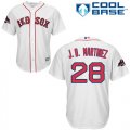 Wholesale Cheap Red Sox #28 J. D. Martinez White New Cool Base 2018 World Series Champions Stitched MLB Jersey