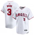 Cheap Men's Los Angeles Angels #3 Taylor Ward White Home Limited Baseball Stitched Jersey