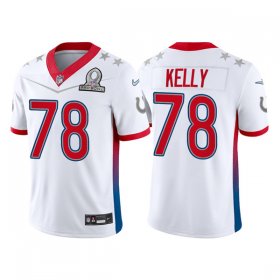 Wholesale Cheap Men\'s Indianapolis Colts #78 Ryan Kelly 2022 White AFC Pro Bowl Stitched Jersey