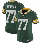 Cheap Women's Green Bay Packers #77 Jordan Morgan Green 2024 Draft Vapor Untouchable Limited Football Stitched Jersey(Run Small)