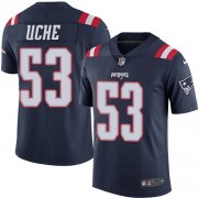 Wholesale Cheap Nike Patriots #53 Josh Uche Navy Blue Men's Stitched NFL Limited Rush Jersey