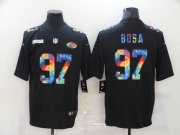 Wholesale Cheap Men's San Francisco 49ers #97 Nick Bosa Multi-Color Black 2020 NFL Crucial Catch Vapor Untouchable Nike Limited Jersey
