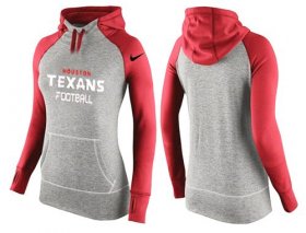 Wholesale Cheap Women\'s Nike Houston Texans Performance Hoodie Grey & Red_1