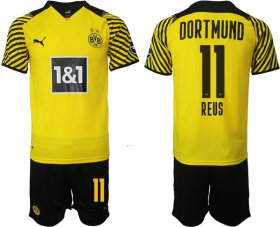 Wholesale Cheap Men 2021-2022 Club Borussia Dortmund home 11 yellow Soccer Jersey