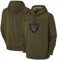 Wholesale Cheap Men's Oakland Raiders Nike Olive Salute to Service Sideline Therma Performance Pullover Hoodie