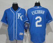 Wholesale Cheap Royals #2 Alcides Escobar Royal Blue Flexbase Authentic Collection Stitched MLB Jersey