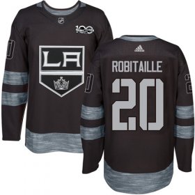 Wholesale Cheap Adidas Kings #20 Luc Robitaille Black 1917-2017 100th Anniversary Stitched NHL Jersey