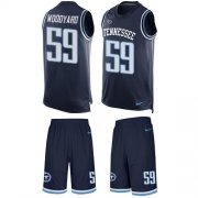 Wholesale Cheap Nike Titans #59 Wesley Woodyard Navy Blue Team Color Men's Stitched NFL Limited Tank Top Suit Jersey