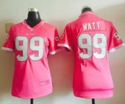 Wholesale Cheap Nike Texans #99 J.J. Watt Pink Women's Stitched NFL Elite Bubble Gum Jersey