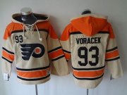 Wholesale Cheap Flyers #93 Jakub Voracek Cream Sawyer Hooded Sweatshirt Stitched NHL Jersey