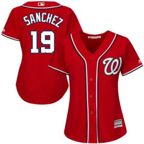 Wholesale Cheap Nationals #19 Anibal Sanchez Red Alternate Women\'s Stitched MLB Jersey