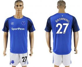 Wholesale Cheap Everton #27 Browning Home Soccer Club Jersey