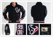 Wholesale Cheap Mitchell And Ness NFL Houston Texans #99 J.J. Watt Authentic Wool Jacket