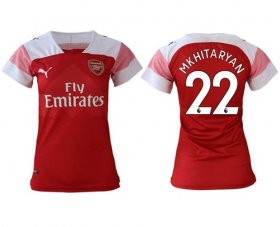 Wholesale Cheap Women\'s Arsenal #22 Mkhitaryan Home Soccer Club Jersey