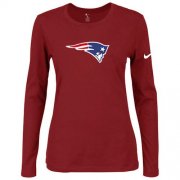 Wholesale Cheap Women's Nike New England Patriots Of The City Long Sleeve Tri-Blend NFL T-Shirt Red