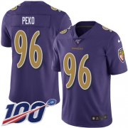 Wholesale Cheap Nike Ravens #96 Domata Peko Sr Purple Youth Stitched NFL Limited Rush 100th Season Jersey