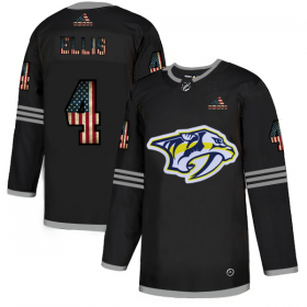 Wholesale Cheap Nashville Predators #4 Ryan Ellis Adidas Men\'s Black USA Flag Limited NHL Jersey