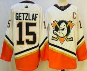 Cheap Men's Anaheim Ducks #15 Ryan Getzlaf White 2022 Reverse Retro Authentic Jersey