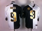 Wholesale Cheap Nike Saints #9 Drew Brees White/Black Men's Stitched NFL Elite Split Jersey