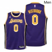 Wholesale Cheap Men Lakers Russell Westbrook 2021 statement edition youth purple jersey
