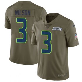 Wholesale Cheap Nike Seahawks #3 Russell Wilson Olive Men\'s Stitched NFL Limited 2017 Salute to Service Jersey