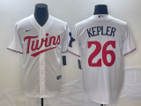 Wholesale Cheap Men's Minnesota Twins #26 Max Kepler White Red Stitched MLB Cool Base Nike Jersey