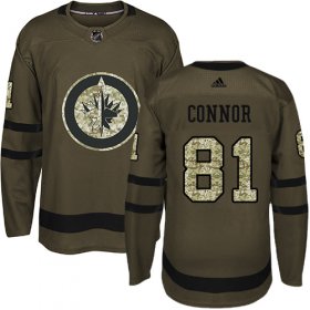 Wholesale Cheap Adidas Jets #81 Kyle Connor Green Salute to Service Stitched NHL Jersey