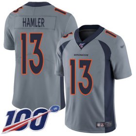 Wholesale Cheap Nike Broncos #13 KJ Hamler Gray Men\'s Stitched NFL Limited Inverted Legend 100th Season Jersey