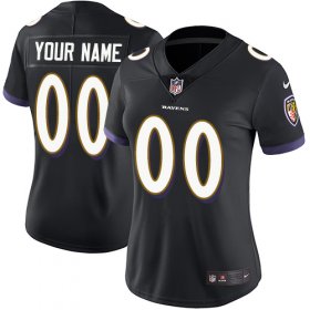 Wholesale Cheap Nike Baltimore Ravens Customized Black Alternate Stitched Vapor Untouchable Limited Women\'s NFL Jersey