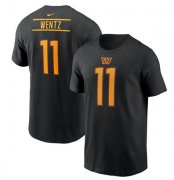 Wholesale Cheap Men's Washington Commanders #11 Carson Wentz 2022 Black Name & Number T-Shirt