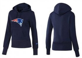 Wholesale Cheap Women\'s New England Patriots Logo Pullover Hoodie Blue