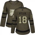 Wholesale Cheap Adidas Flyers #18 Tyler Pitlick Green Salute to Service Women's Stitched NHL Jersey