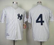 Wholesale Cheap Mitchelland Ness 1939 Yankees #4 Lou Gehrig White Throwback Stitched MLB Jersey
