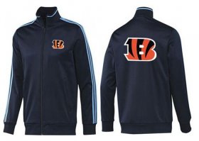 Wholesale Cheap NFL Cincinnati Bengals Team Logo Jacket Dark Blue_2